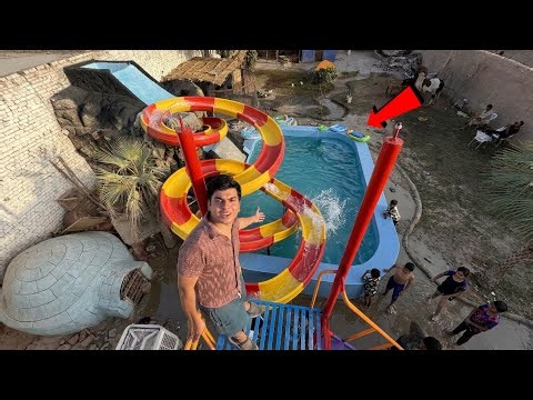 Pool Mein Big Slide Lga Di 😍 