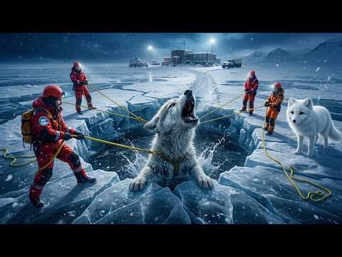 Heroic Rescue Team Saves Wolf Pup Trapped in Frozen Lake After Brave Fox Brings Help
