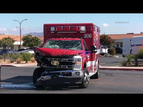 Ambulance Crashes Responding To Incident, Hesperia, CA
