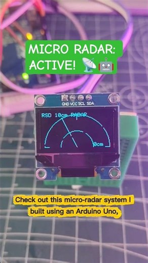 Smallest Working Radar using Arduino & Ultrasonic Sensor 🤖 #shorts