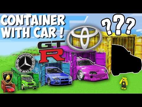 I Found ALL SIZE CONTAINER with POPULAR CAR BRANDS in Minecraft ! RAREST CAR INSIDE PASSAGE !