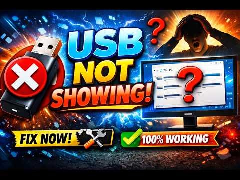 USB Not Showing in Computer? Fix USB Not Detected Issue (100% Working) | 2026