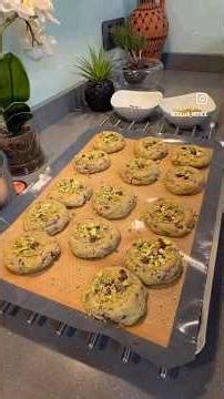 Cookies pistache& chocolat … avec un cœur fondant 😍💚 #recettefacile #recette #cookies #chocolate