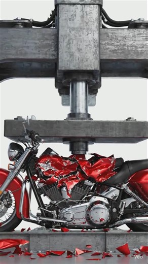 What Happens to Heavy Bike Under Max Pressure? 😱 Will it Explode? 💣 #ASMR #Hydraulicpress #shorts