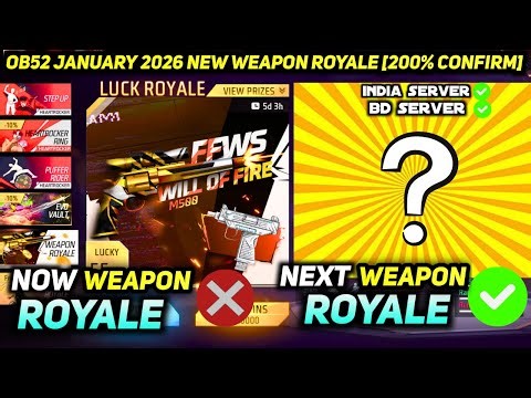 NEXT WEAPON ROYALE FREE FIRE 2026 | WEAPON ROYALE NEW GUN SKIN | UPCOMING OB52 UPDATE WEAPON ROYAL