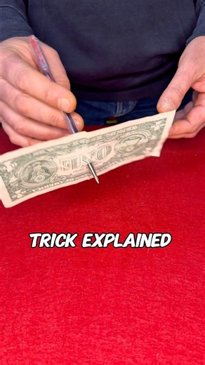 Pen Thru Bill 🪄 Trick Explained #tricks #magic #magictricks #shorts #tutorial #magictrickssecret