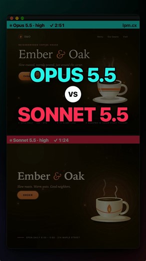 Claude Opus vs Sonnet: Opus 5.5 high vs Sonnet 5.5 high build a website