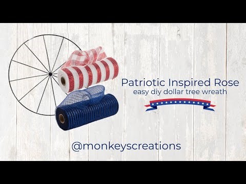 DIY Dollar Tree Patriotic Rose Wreath | American Flag Flower Tutorial