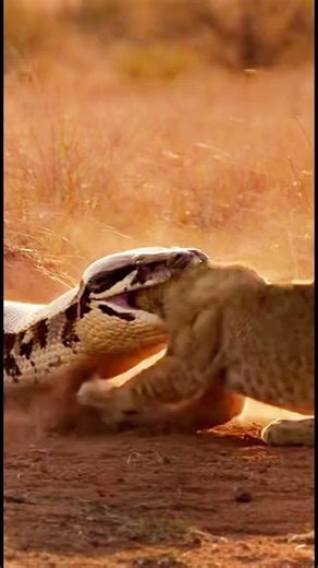 Lion Cub DIGS… Then a Python STRIKES