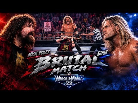 Mick Foley vs Edge Highlights | Brutal Hardcore Match at WrestleMania 22🔥#wwe #smackdown #wrestling