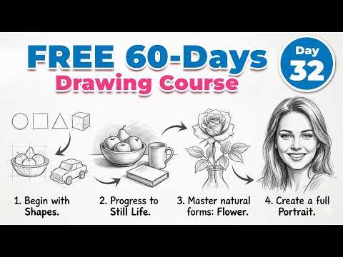 FREE 60-Day Drawing Course 🎨 - Day 32 | Smooth Shading Made EASY ✏️ Step-by-Step for Beginners