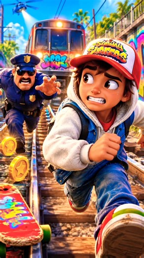 😱🚨 Subway Surfers: The CRAZIEST Train Chase Ever! 🏃‍♂️💨🔥 #shorts
