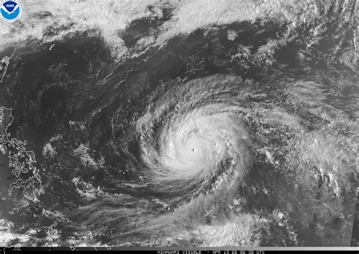 Powerful typhoon barrels over remote U.S. islands in Pacific
