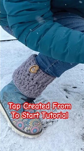 Crochet your own boot cuffs to warm up your lower legs.