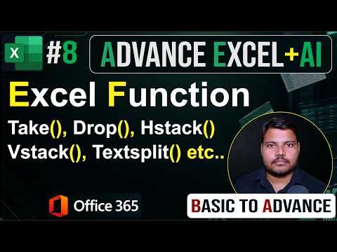 TAKE, DROP, VSTACK, TEXTSPLIT, Excel Most Usefull Excel function | Excel + AI Tutorial | UPCISS