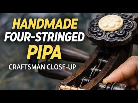Handmade Four-Stringed Pipa 🎶 Traditional Instrument Making #pipa