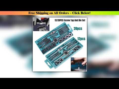 Multifunction Tap and Die Set 12/20Pcs M3-M12 Metric Screw Thread Plugs Hand Screw Taps Straight