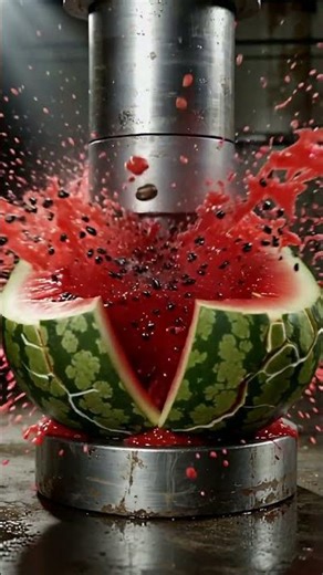 Watermelon Explosion SUPER VIRAL #asmr #hydraulicpress #satisfyingvideo #slowmocrush#watermelon