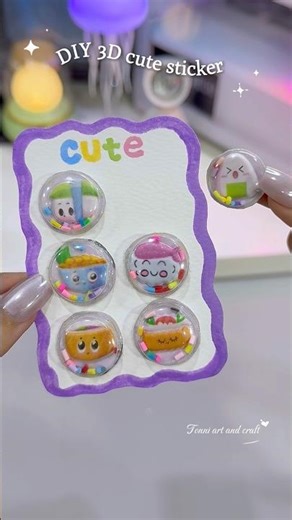 DIY cute 3D sticker #tonniartandcraft #love #craft #cute #diy