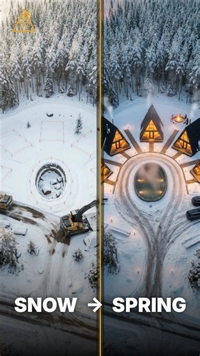 Five Cabins Around a Hot Spring in the Snow