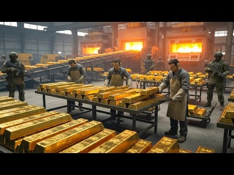 Inside the 24K Gold Factory : How Mining Ore Is Refined Into Gold Bars (Full Process)