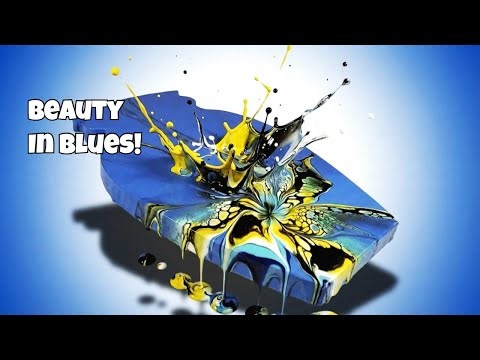 Glorious Blue & Gold Vase Vibes | Vibrant Fluid Art Technique