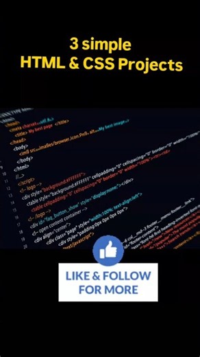 3 simple HTML & CSS Projects for beginners #webdevelopment #project #coding