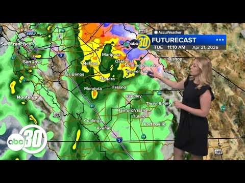 Heavy rainfall and mountain snow headed for Central California