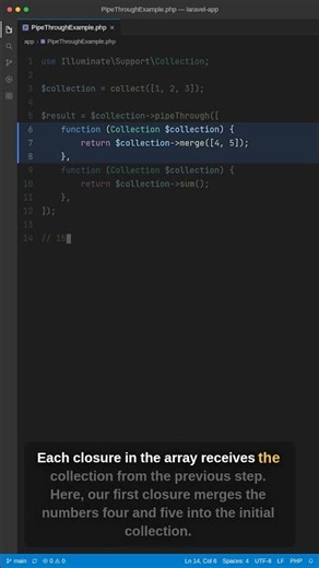 Laravel Collections: pipeThrough