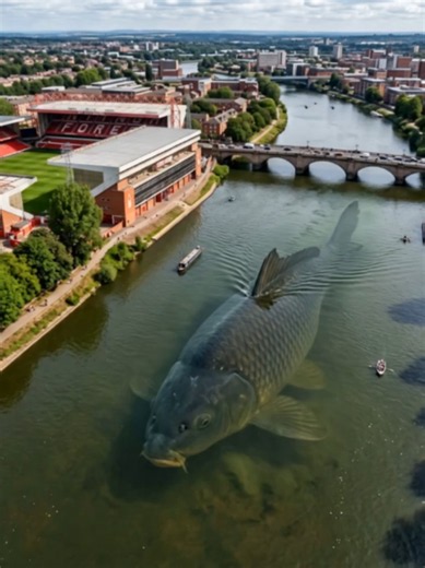 Monster carp spotted on the River Trent near the City Ground... wow, mate! 😳🎣🐟 #CarpFishing #angling #carpfishinguk #carpy #carpfishing #fishingtiktoks #carp #fishing #dance #song
