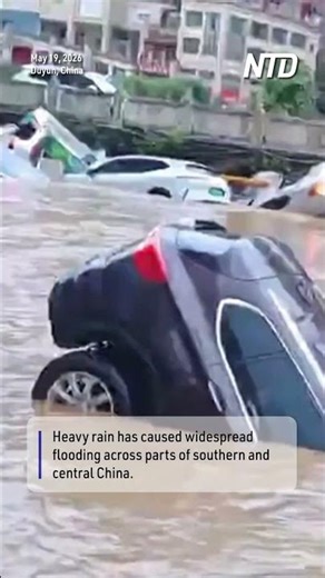 Floodwaters Sweep Car Away After Heavy Rain in Southwest China