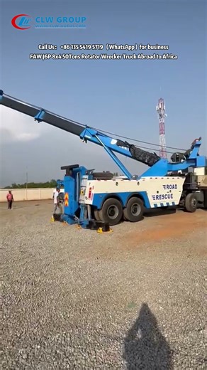 FAW J6P 8X4 50Tons Rotator Towing Truck for Emergency Road Rescue To Africa#emergencytowing