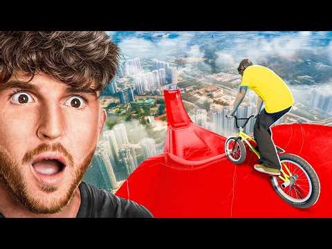 Going Down MEGA WATERSLIDE on BMX in Realistic Game!