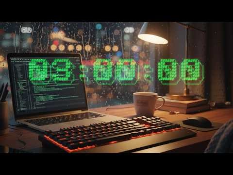 3 Hours Countdown Timer | 3-Second Warning Beeps + Final Bell