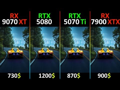 RX 9070 XT vs RTX 5080 vs RTX 5070 Ti vs RX 7900 XTX TEST IN 10 GAMES | R7-7800X3D