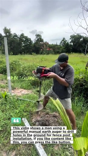 Manual Earth Auger Drilling – Fast Hole Digging for Fence Installation