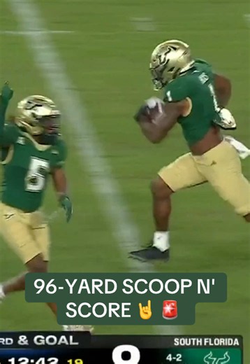 96-YARD SCOOP N' SCORE FOR THE BULLS🤘🚨 #usf #CollegeFootball #americanconference
