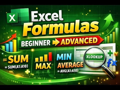 📊 Basic Excel Formulas for Beginners | SUM, MAX, MIN & AVERAGE