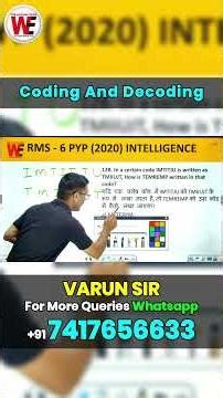 Coding & Decoding Part 1 Sainik School Intelligence PYP Question Solved for AISSEE 2026 Preparation