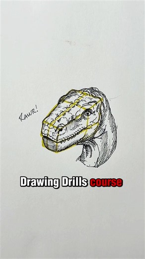 Tap the link in my bio to start the drawing drills course. Complicated subjects get a lot easier when you stop thinking about the details first. Build a simple 3D map. Establish the big forms, their direction, and how they sit in space. Then use that structure to tell you where the eyes, nose, mouth, and other details belong. You’re not memorizing where everything goes. You’re building a form that tells you. Create the 3D map first. Then lay the details on top.