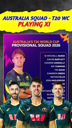 Australia Squad & Playing XI For T20 WC 2026 🔥
