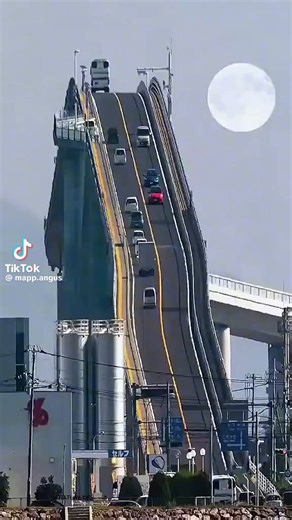 This is the Eshima Ohashi Bridge in #Japan. It’s often referred to as the “Road to the Sky”. From different angles it looks too steep to even drive on, and to safely travel over it you need to keep your car traveling at the right speed. But this unbelievable bridge is real and a wonder of architectural design. Would you drive on it?
