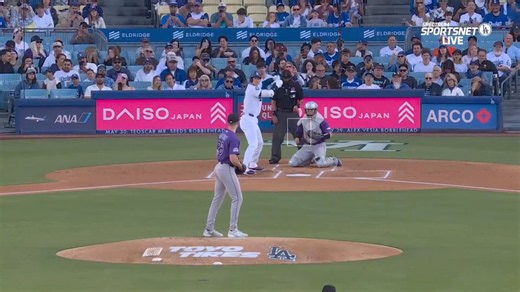 OHTANI DOUBLES ON THE FIRST PITCH HE SEES! 💥