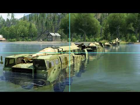 Russian Hypersonic Rocket Vehicle Crossing Deep River Targeted by Missile