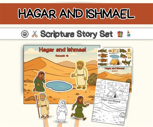 Hagar and Ishmael- Bible Story Visuals, Worksheets, and Crafts for Genesis 16 - Etsy Canada