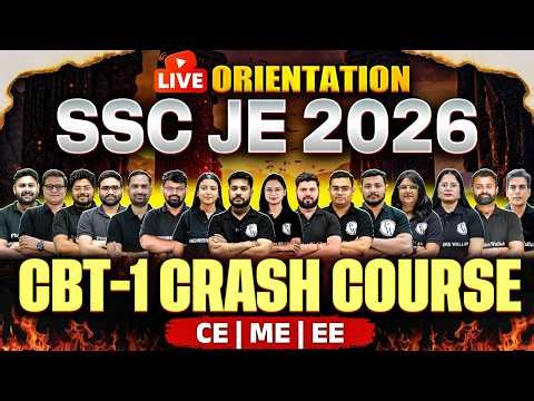 Live Orientation: SSC JE 2026 CBT-1 Crash Course | For Civil, Mechanical & Electrical Aspirants