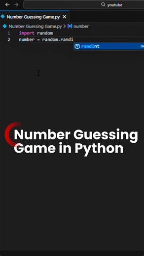 Python Number Guessing Game 🎯 | Beginner Python Project with Logic #shorts #shortsfeed