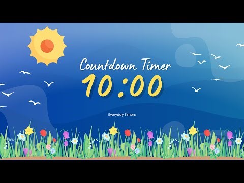 10 Minute Countdown Timer with Relaxing Music and Alarm | Spring Timer
