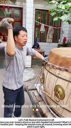 Hand‑Tuning a Traditional Drum – Beating Both Sides for Perfect Tone 🥁🔧