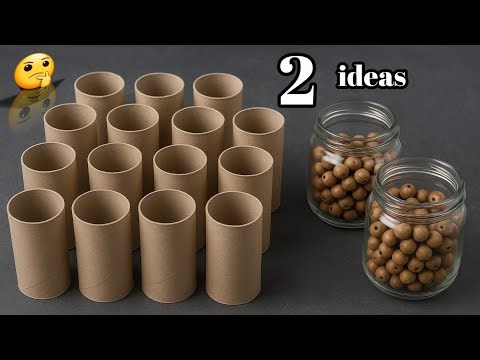 2 awesome ideas with beads and toilet paper rolls! Great recycling idea♻️😍